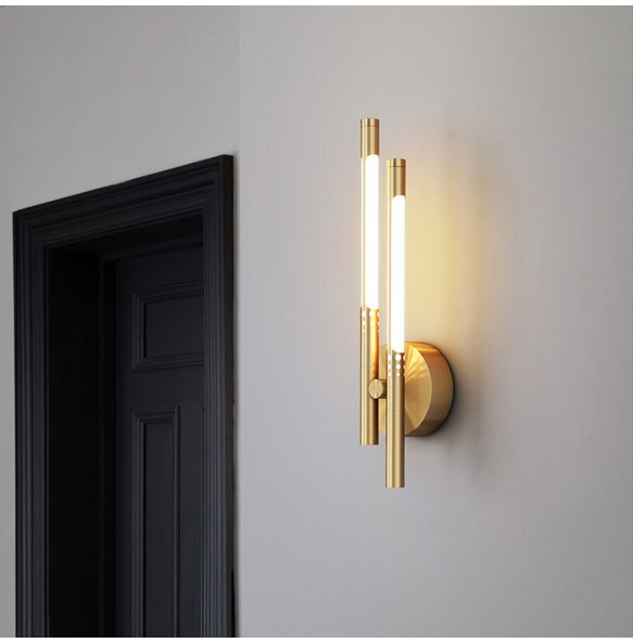 Modern Minimalist Long Strip Copper Wall Lamp Living Room Decoration Bedroom Study Indoor Lighting For Home