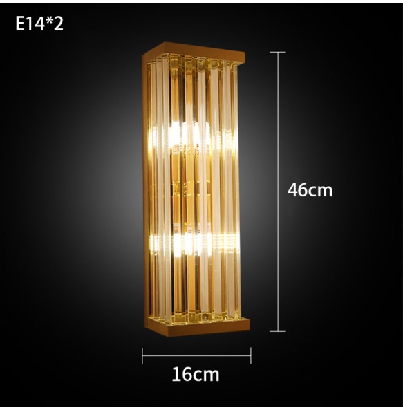 Modern Crystal Wall Lamp Creative Stainless Steel Golden Bedside Living Room Background Decoration Led Indoor Lighting For Home