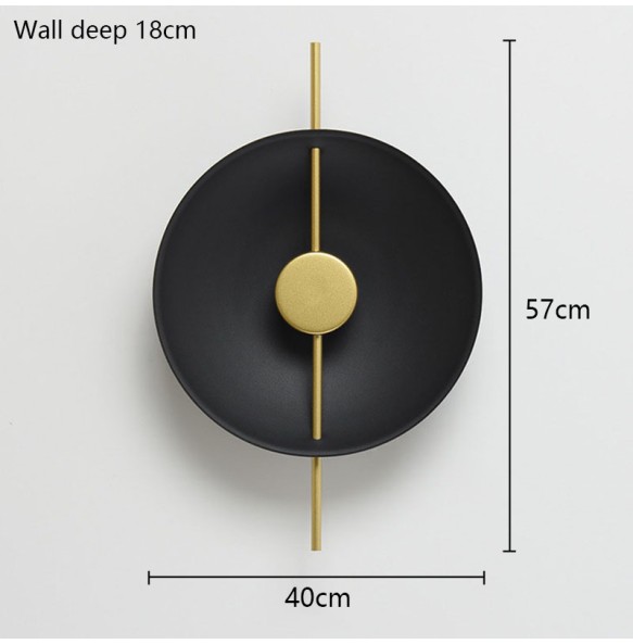 Modern Minimalist Living Room Background Round Wall Lamp Creative Bedroom Bedside Designer Villa Hotel Led Lighting