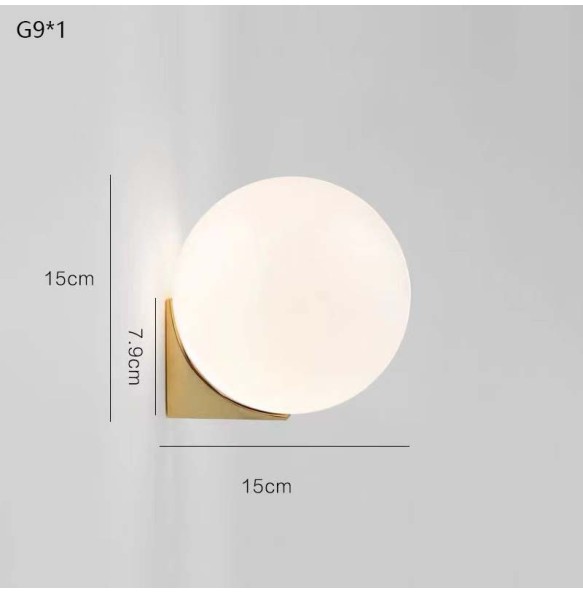 Modern Minimalist Nordic Glass Ball Wall Lamp Living Room Aisle Corridor Bedroom Bedside Light Fixture