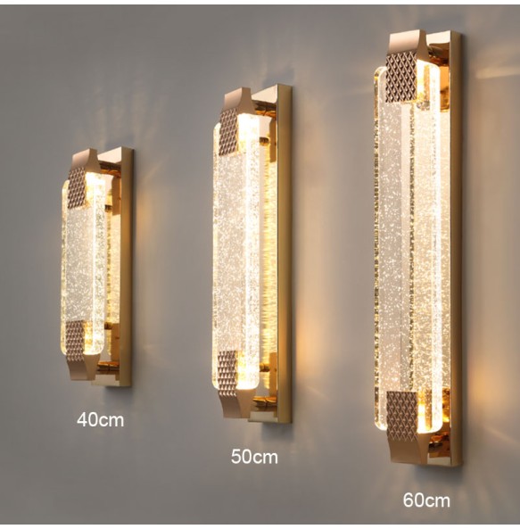 Modern Gold Luxury Rectangular Bubble Wall Lamp Bedroom Bedsides Living Room Tv Background Decoration Indoor Light Fixtures