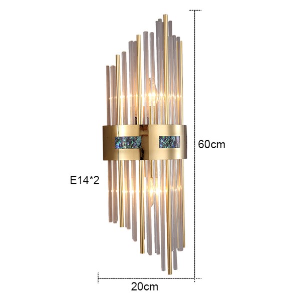 Luxury Shell Glass Rod Wall Lamp Modern Light Living Room Decoration Bedroom Study Led Indoor Lighting For Home Decor