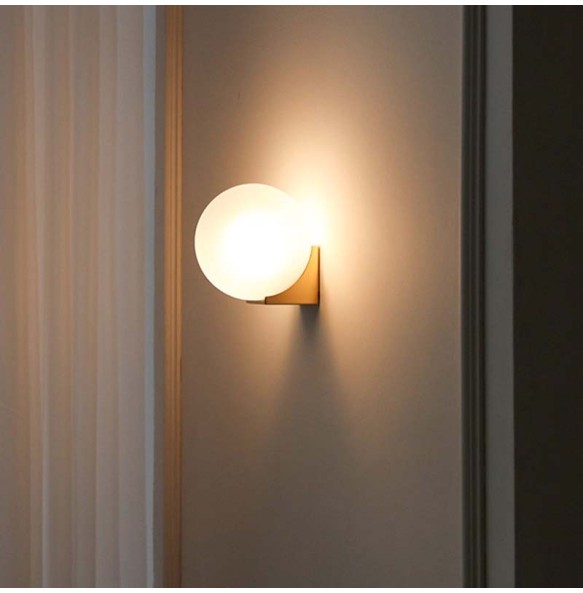 Modern Minimalist Nordic Glass Ball Wall Lamp Living Room Aisle Corridor Bedroom Bedside Light Fixture