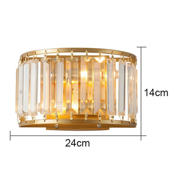 Modern Minimalist Semicircular Crystal Wall Lamp For Home Decor Living Room Study Bedroom Led Lighting