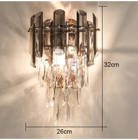 Modern Minimalist Light Luxury Crystal Glass Rod Wall Lamp Living Room Study Bedroom Decoration  Led Home Indoor Lighting