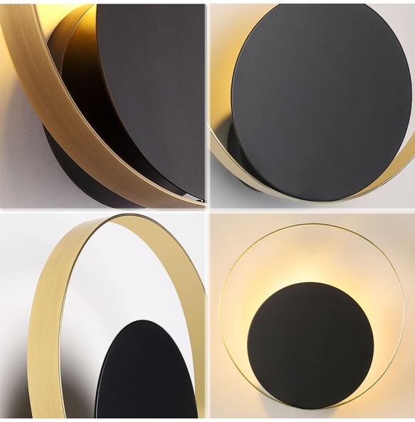 Modern Minimalist Round Eclipse Wall Lamp Bedroom Bedside Dector Living Room Corridor Porch Led Lighting