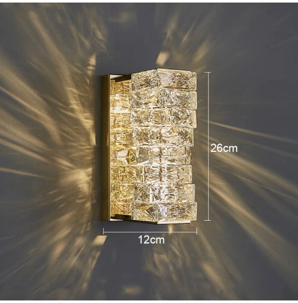 Modern Gold Chrome Luxury Crystal Wall Light Sconce Led Lamp For Living Room Bedroom Tv Background Lights Indoor Home Fixtures