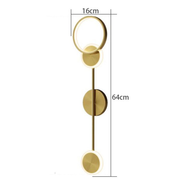 Modern Round Shaped Wall Lamp Living Room Light Luxury Bedroom Minimalist Background Creative Nordic Strip Led Bedside Lighting