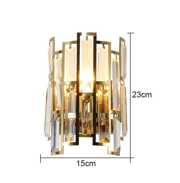 Modern Light Luxury Rectangular Crystal Wall Lamp Living Room Bedroom Study Led Indoor Lighting For Home Decor