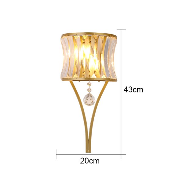 Postmodern Light Luxury Crystal Wall Lamp Simple Bedroom Bedside Creative Living Room Background Corridor Aisle Indoor Lighting