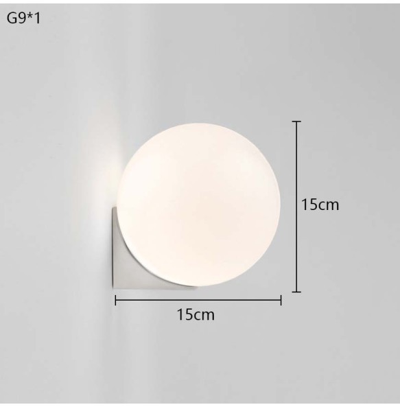 Modern Minimalist Nordic Glass Ball Wall Lamp Living Room Aisle Corridor Bedroom Bedside Light Fixture