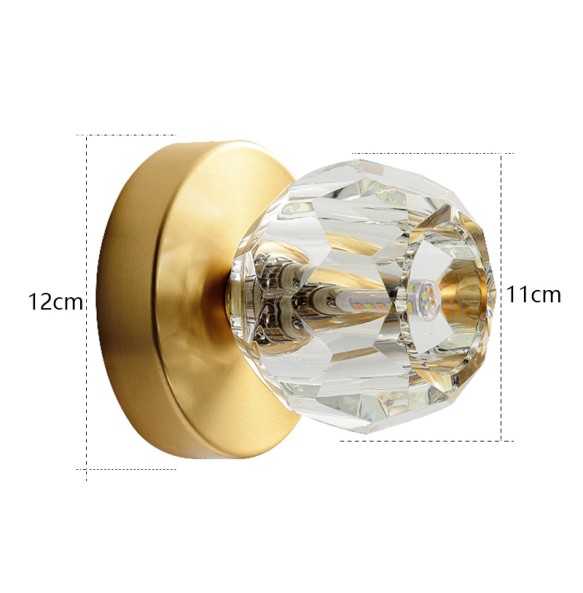 Postmodern Crystal Wall Lamp Luxury Hotel Bedroom Bedside Creative Nordic Living Room Tv Background  Corridor Lighting