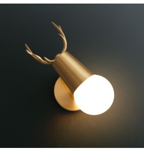 Simple Nordic Antler Wall Lamp Living Room Background Wall Lighting Mirror Front Lamp Luxury Bedroom Copper Bedside Lamp