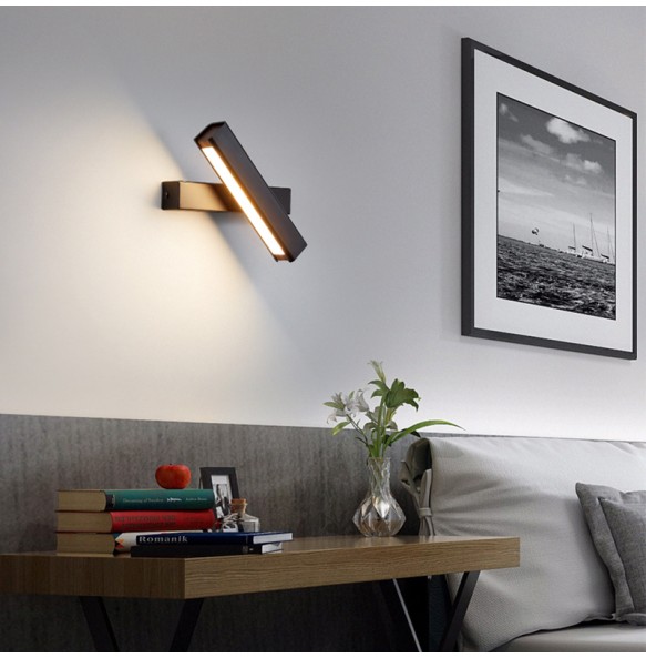 Nordic Living Room Rectangle Rotating Wall Lamp Bedside Lighting Modern Minimalist Bedroom Background  Led Lights