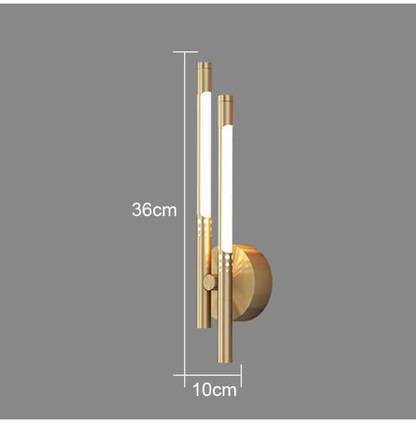 Modern Minimalist Long Strip Copper Wall Lamp Living Room Decoration Bedroom Study Indoor Lighting For Home