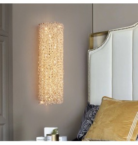 Postmodern Luxury Crystal Wall Lamp Living Room Background Decoration Modern Minimalist Master Bedroom Bedside Indoor Lighting