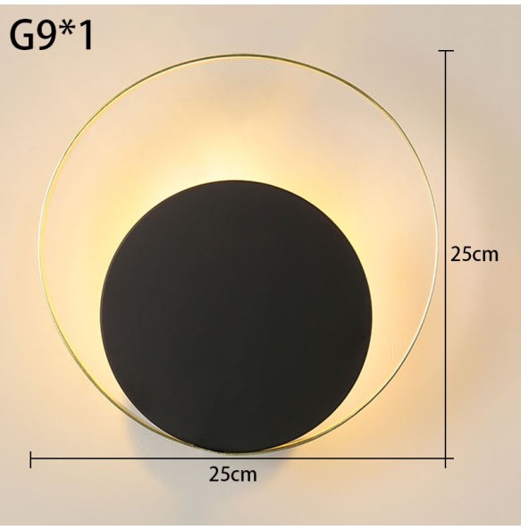 Modern Minimalist Round Eclipse Wall Lamp Bedroom Bedside Dector Living Room Corridor Porch Led Lighting