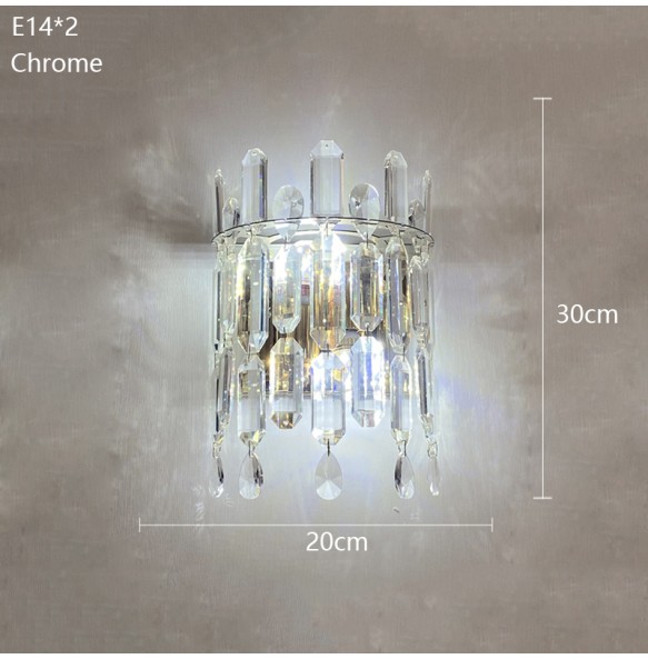 Modern Minimalist Light Luxury Crystal Wall Lamp Living Room Sofa Tv Background Bedroom Bedside Corridor Lighting