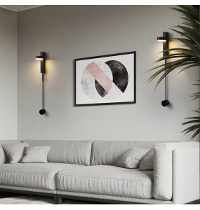 Postmodern Luxury Minimalist Living Room Background Rotatable Wall Lamp Nordic Aisle Simple Bedroom Bedside Led Entrance Lightin