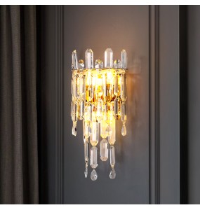 Modern Minimalist Light Luxury Crystal Wall Lamp Living Room Sofa Tv Background Bedroom Bedside Corridor Lighting