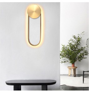 Nordic Minimalist Creative Living Room Golden Oval Wall Lamp Bedroom Decoration Dining  Bedside Indoor Lighting For Home