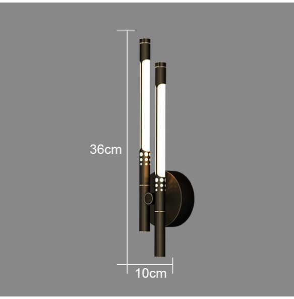 Modern Minimalist Long Strip Copper Wall Lamp Living Room Decoration Bedroom Study Indoor Lighting For Home