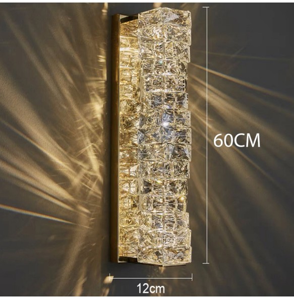 Modern Gold Chrome Luxury Crystal Wall Light Sconce Led Lamp For Living Room Bedroom Tv Background Lights Indoor Home Fixtures