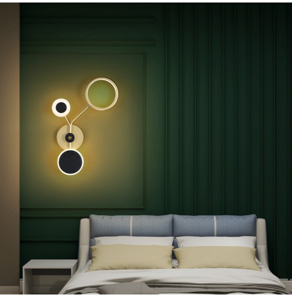 Modern Simple Round Rotatable Wall Lamp Bedroom Study Bedside  Led Lighting