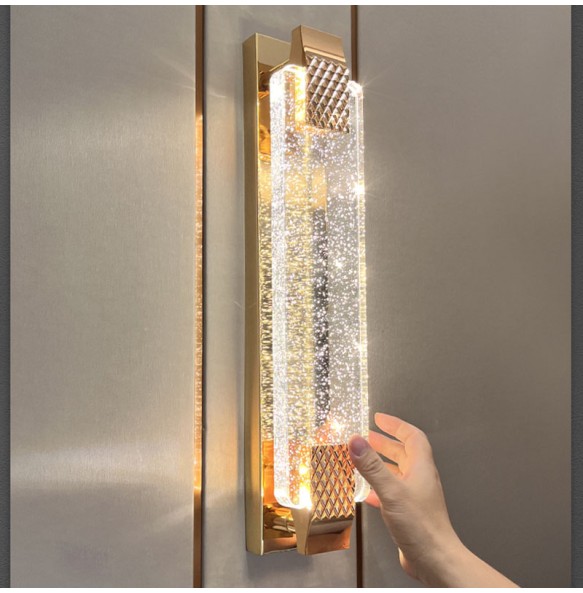 Modern Gold Luxury Rectangular Bubble Wall Lamp Bedroom Bedsides Living Room Tv Background Decoration Indoor Light Fixtures