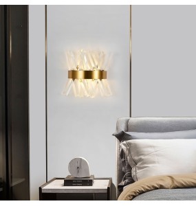 Modern Minimalist Led Light Luxury Crystal Wall Lamp Bedroom Bedside Hotel Aisle Staircase Porch Living Room Indoor Lighting