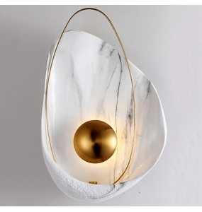 Nordic Modern Creative Design Marble Wall Lamp Living Room Bedroom Bedside Hotel Aisle Shell-Shaped Led Lights