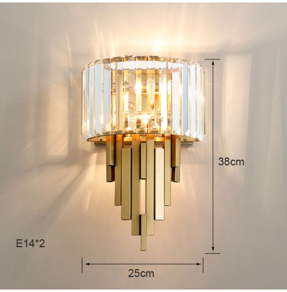 Modern Luxury Hardware Crystal Wall Lamp For Living Room Tv Bedroom Night Lighting Study Decoration  Home Indoor Fixtures