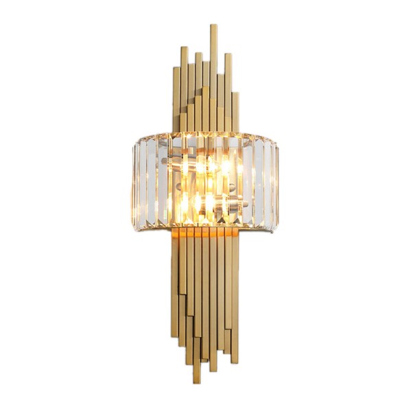 Luxury Modern Minimalist Crystal Gold Wall Lamp For Living Room Bedroom Bedside Atmospheric Aisle LED Indoor Lighting