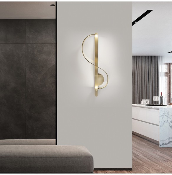 Modern Minimalist Musical Notes Wall Lamp Living Room Tv Decoration Bedroom Bedside  Led Indoor Lighting For Home