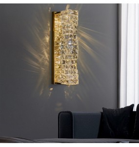 Modern Gold Chrome Luxury Crystal Wall Light Sconce Led Lamp For Living Room Bedroom Tv Background Lights Indoor Home Fixtures