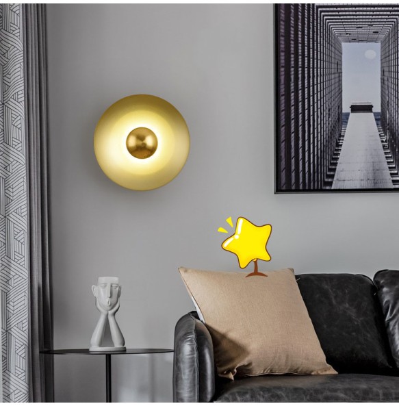 Nordic Postmodern Minimalist Multi-Color Options Lighting Living Room Study Bedroom Bedside Hotel Flying Saucer Wall Lamp