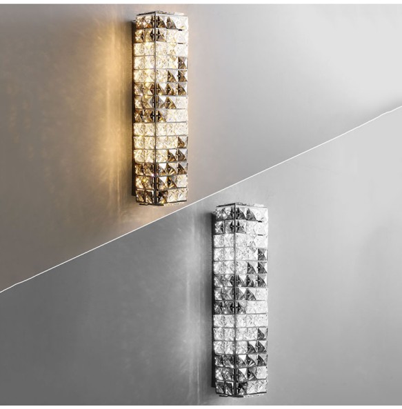 Luxury Mosaic Crystal Wall Lamp Background Wall Living Room Dector Bedroom Creative Aisle Hotel Lobby Villa Led Lighting