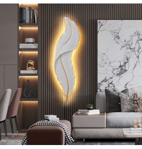 Modern Minimalist Feather Wall Lamp Living Room Tv Background Decorative Bedroom Bedside Nordic Luxury Indoor Lighting For Home