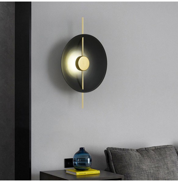 Modern Minimalist Living Room Background Round Wall Lamp Creative Bedroom Bedside Designer Villa Hotel Led Lighting