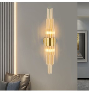 Modern Minimalist Bedroom Led Bedside Lamp Living Room Dining Room Aisle Porch Corridor Background Crystal Wall Lamp