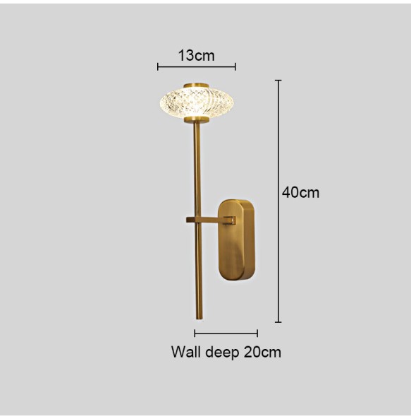 Nordic Copper Wall Lamp Bedroom Bedside Personality Simple Creative Modern Hotel Villa Corridor Living Room Background Lighting