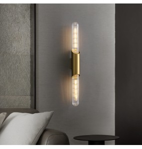 Modern Minimalist Copper Wall Lamp Nordic Industrial Style Living Room Aisle Porch Staircase Glass Strip Indoor Lighting