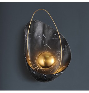 Nordic Modern Creative Design Marble Wall Lamp Living Room Bedroom Bedside Hotel Aisle Shell-Shaped Led Lights