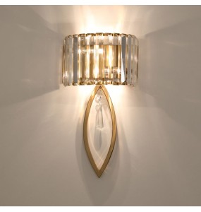 Luxury Postmodern Crystal Gold Wall Lamp Bedside LED Simple Modern Bedroom Living Room TV Aisle Entrance Lighting