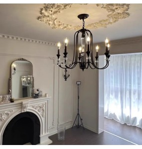 American French Retro Crystal Chandelier Living Room Candle Hanging Lamp Study Bedroom Room Pendant Lighting