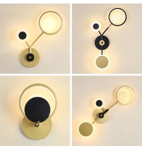 Modern Simple Round Rotatable Wall Lamp Bedroom Study Bedside  Led Lighting