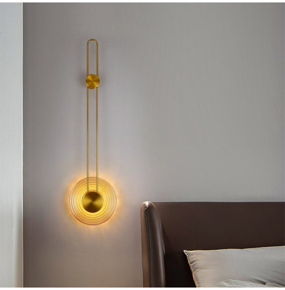 Modern Luxury Jade Wall Lamp Simple Metal Long Pole Creative Living Room Background  Led Bedside