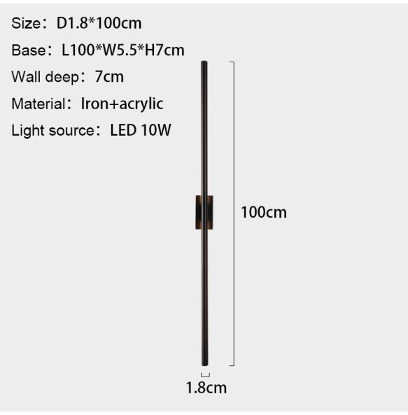 Minimalist Long Line Wall Lamp Simple Modern Bedroom Bedside Hotel Corridor Aisle Living Room Led Porch Indoor Lighting For Home