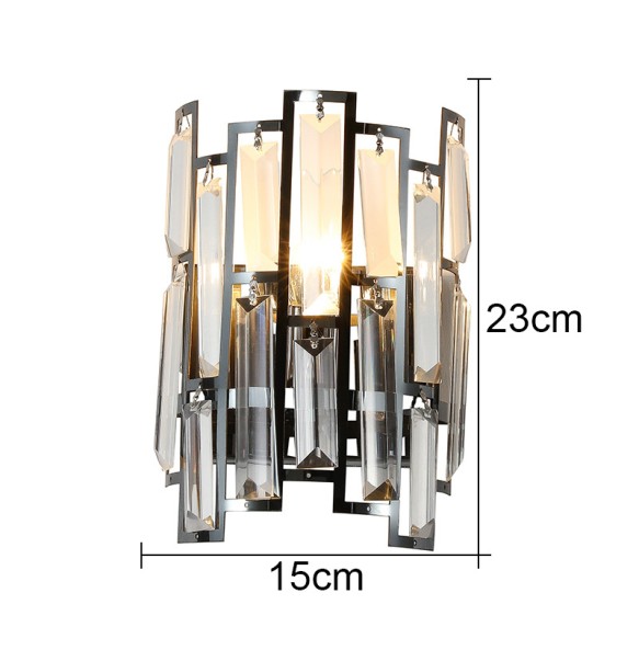 Modern Light Luxury Rectangular Crystal Wall Lamp Living Room Bedroom Study Led Indoor Lighting For Home Decor