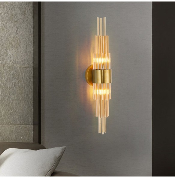 Modern Minimalist Bedroom Led Bedside Lamp Living Room Dining Room Aisle Porch Corridor Background Crystal Wall Lamp